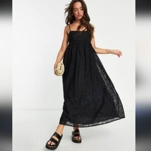 The Drop Chic Black Lace Maxi Dress Size Small